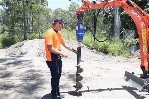 auger on mini excavator|mini ex post hole digger.